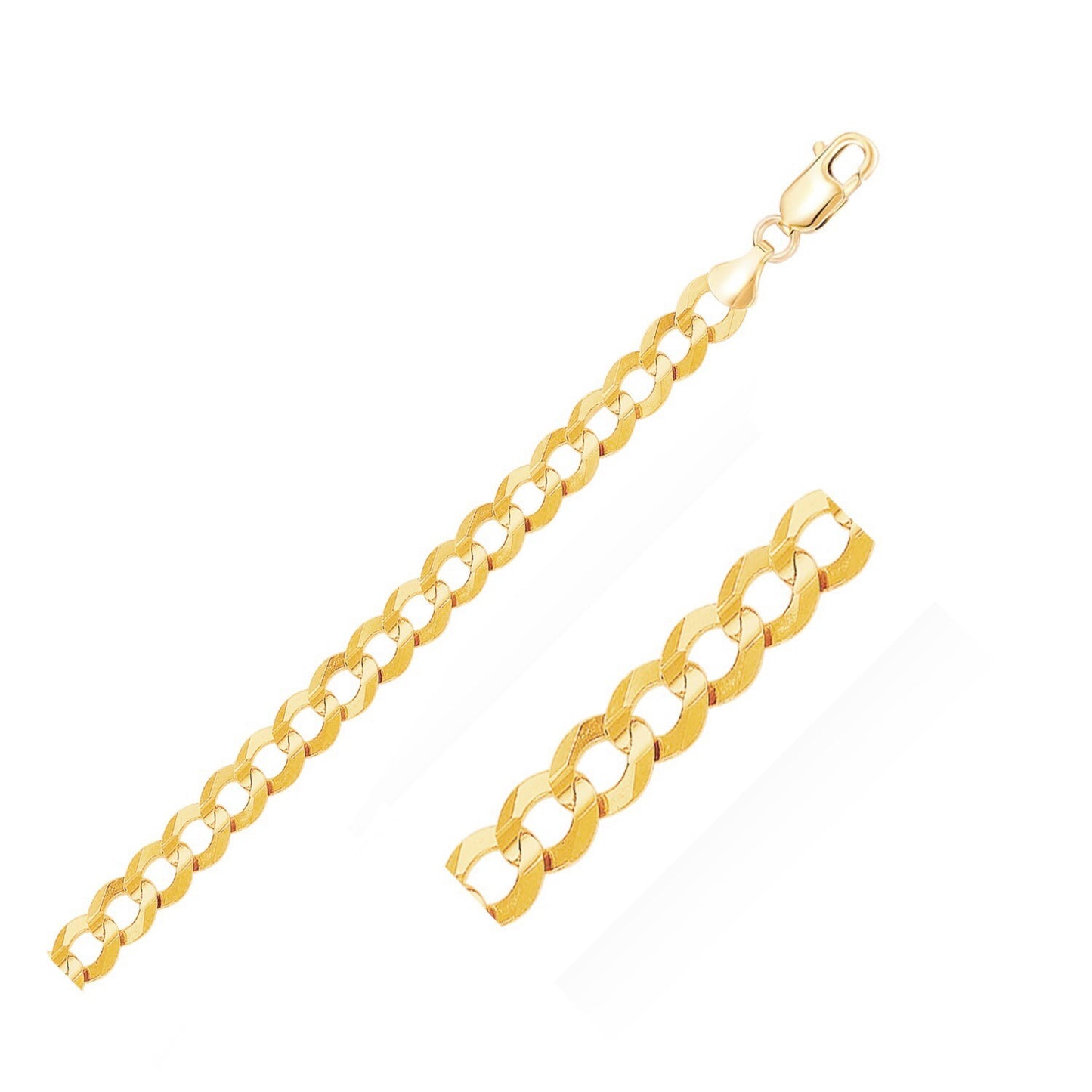 Size: 8.5'' - 8.2mm 10k Yellow Gold Curb Bracelet