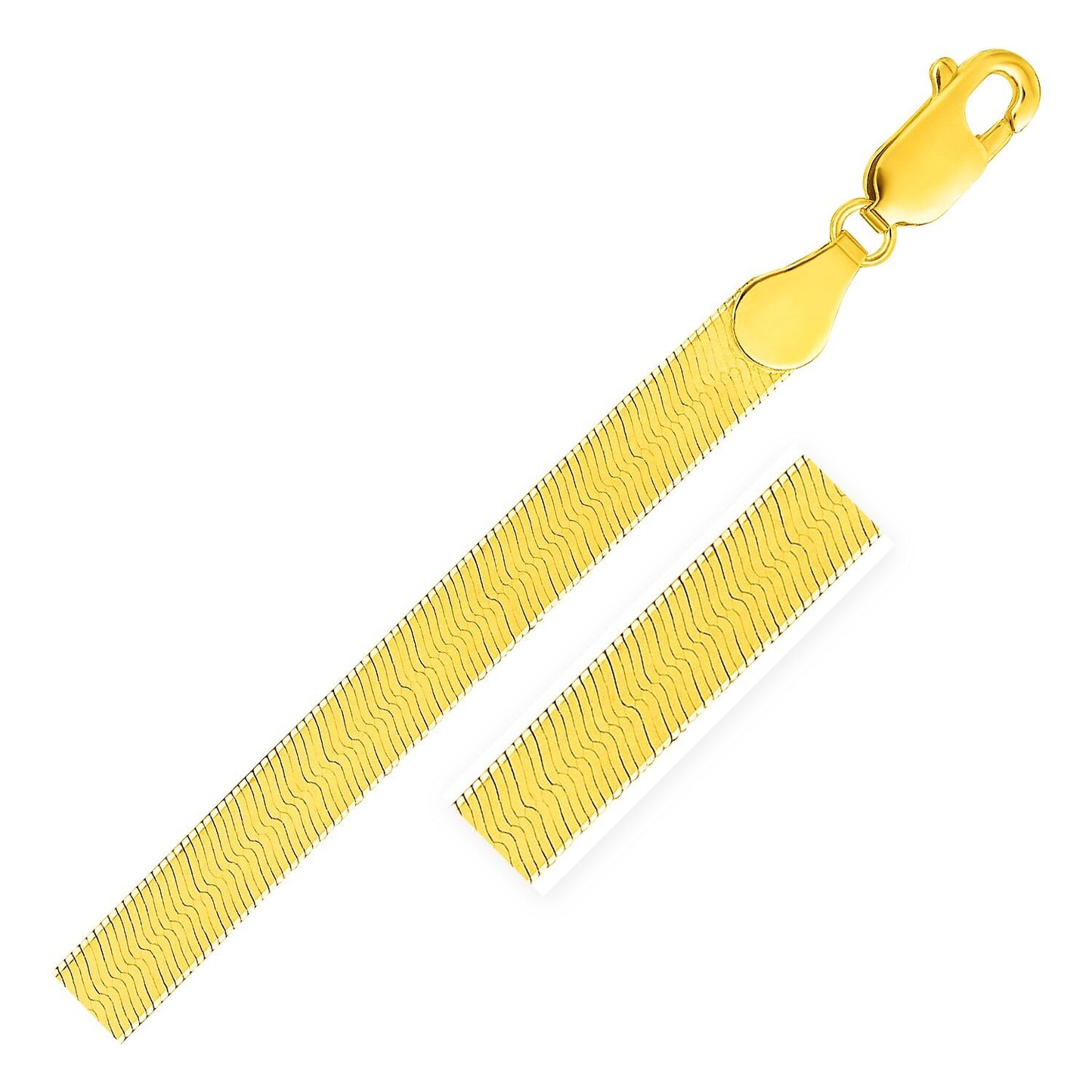 Size: 7'' - 6.0mm 14k Yellow Gold Super Flex Herringbone Bracelet