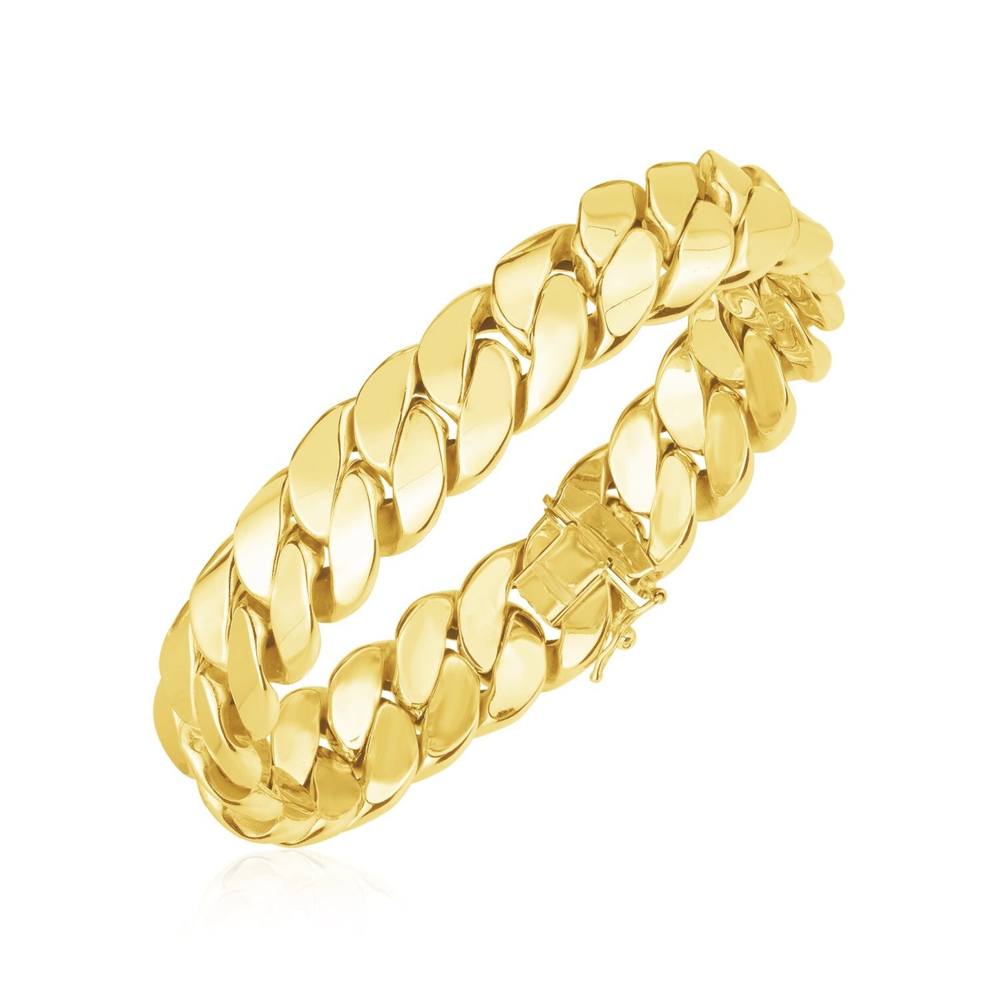 Size: 7.5'' - 14k Yellow Gold High Polish LA Cubana Link Bracelet