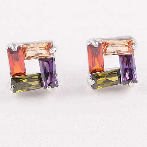 Color: Multi Color Baguettes - Four Season Earrings - A reason to Love each Season