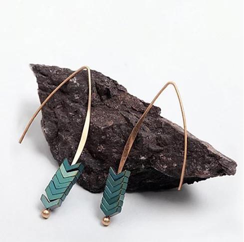 Style: Show Stealer-Teal - Haute Delicate Threader Style Earrings