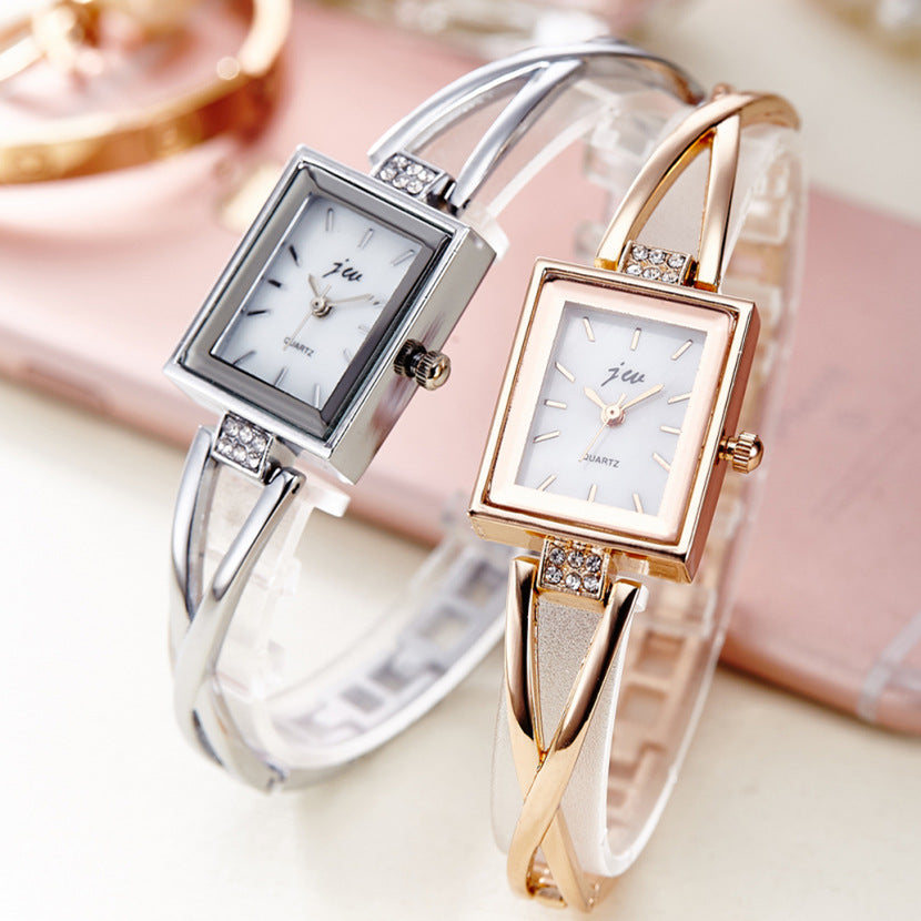 Women's Fashion Electronic Retro Waterproof Steel Band Student Bangle Bracelet Watch