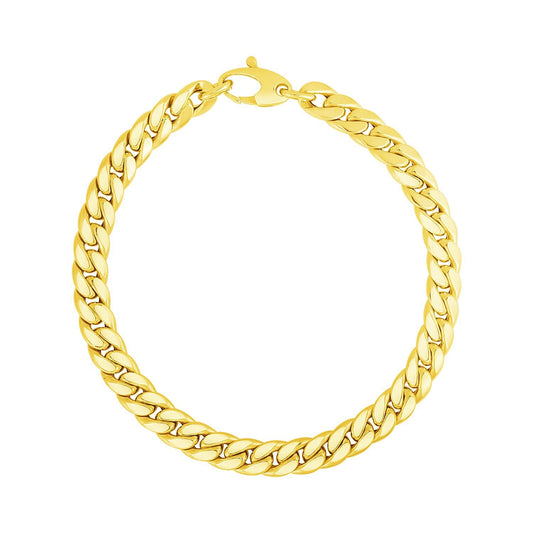 Size: 7.25'' - 14K Yellow Gold Cuban Link Bracelet