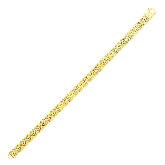 Size: 7.25'' - 14k Yellow Gold Byzantine Style Chain Bracelet