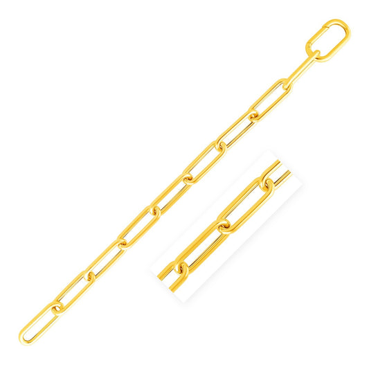 Size: 7.75'' - 14k Yellow Gold Lite Round Wire Paperclip Bracelet (8.5mm)