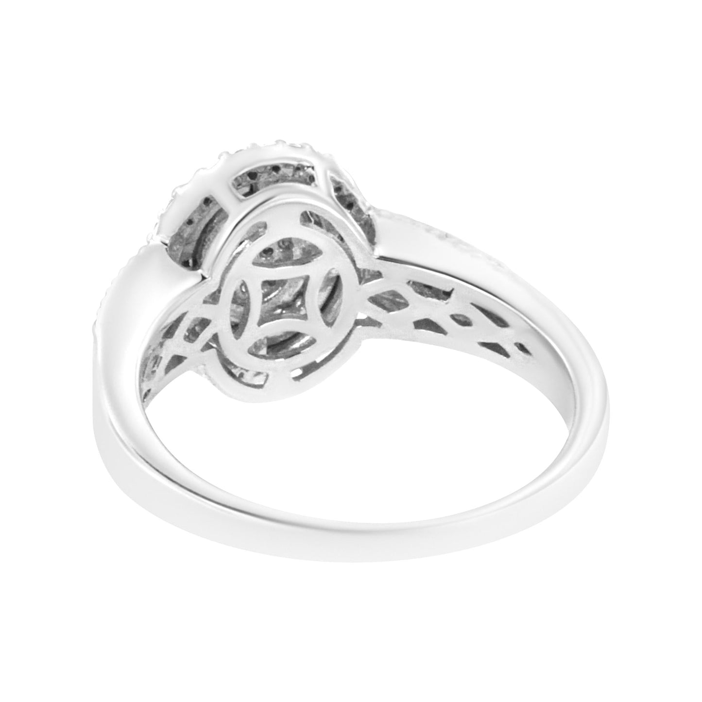 .925 Sterling Silver 1/3 Cttw Pave Set Round-Cut Diamond Braided Halo Cocktail Ring (I-J Color, I2-I3 Clarity)