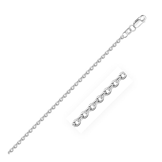 Size: 10'' - 2.3mm 10k White Gold Rolo Anklet