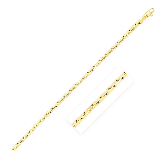 Size: 7.5'' - 14k Yellow Gold High Polish Compressed Cable Link Bracelet