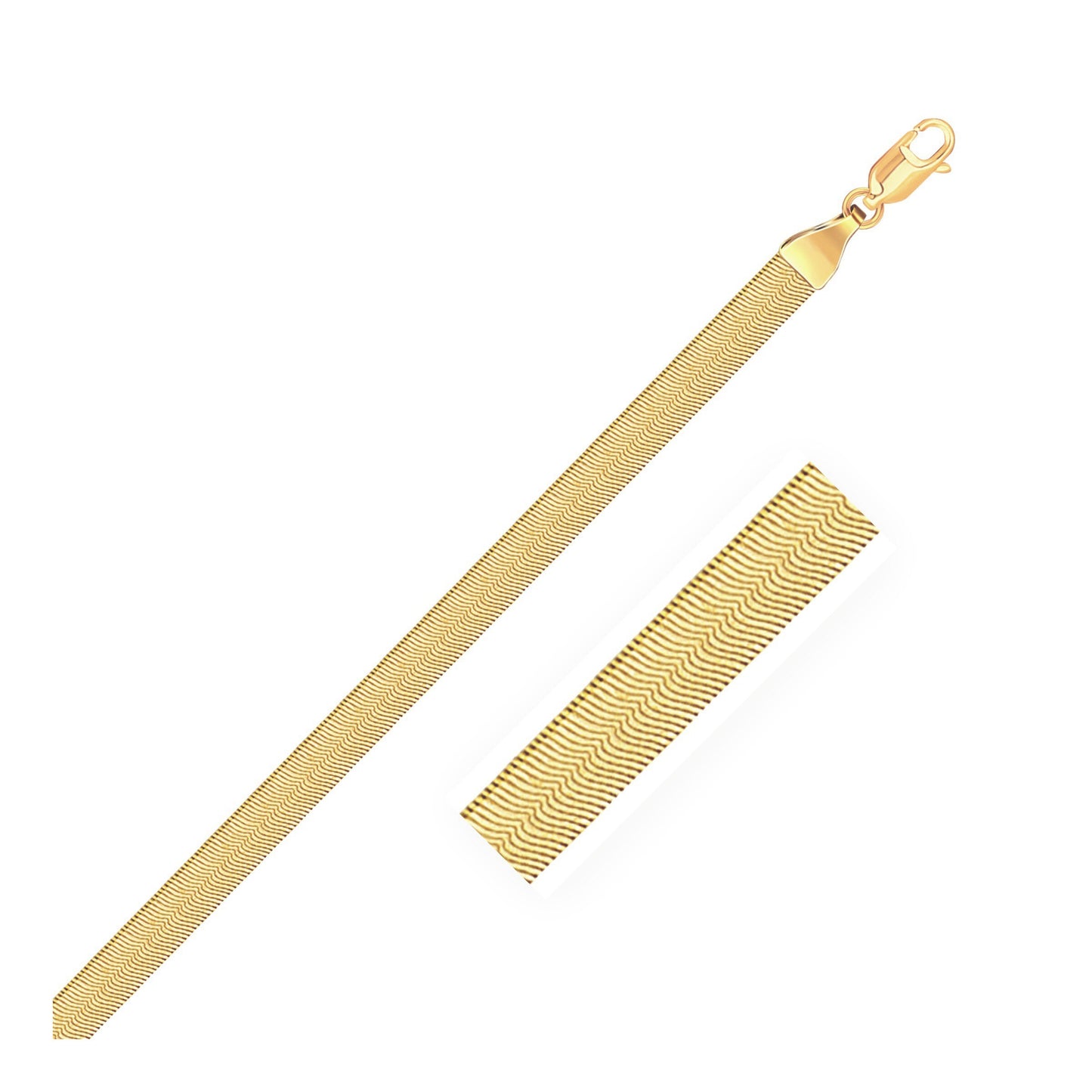 Size: 7'' - 4.0mm 14k Yellow Gold Super Flex Herringbone Bracelet