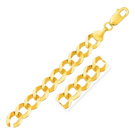 Size: 8.75'' - 14k Yellow Gold Solid Curb Bracelet 12.18mm