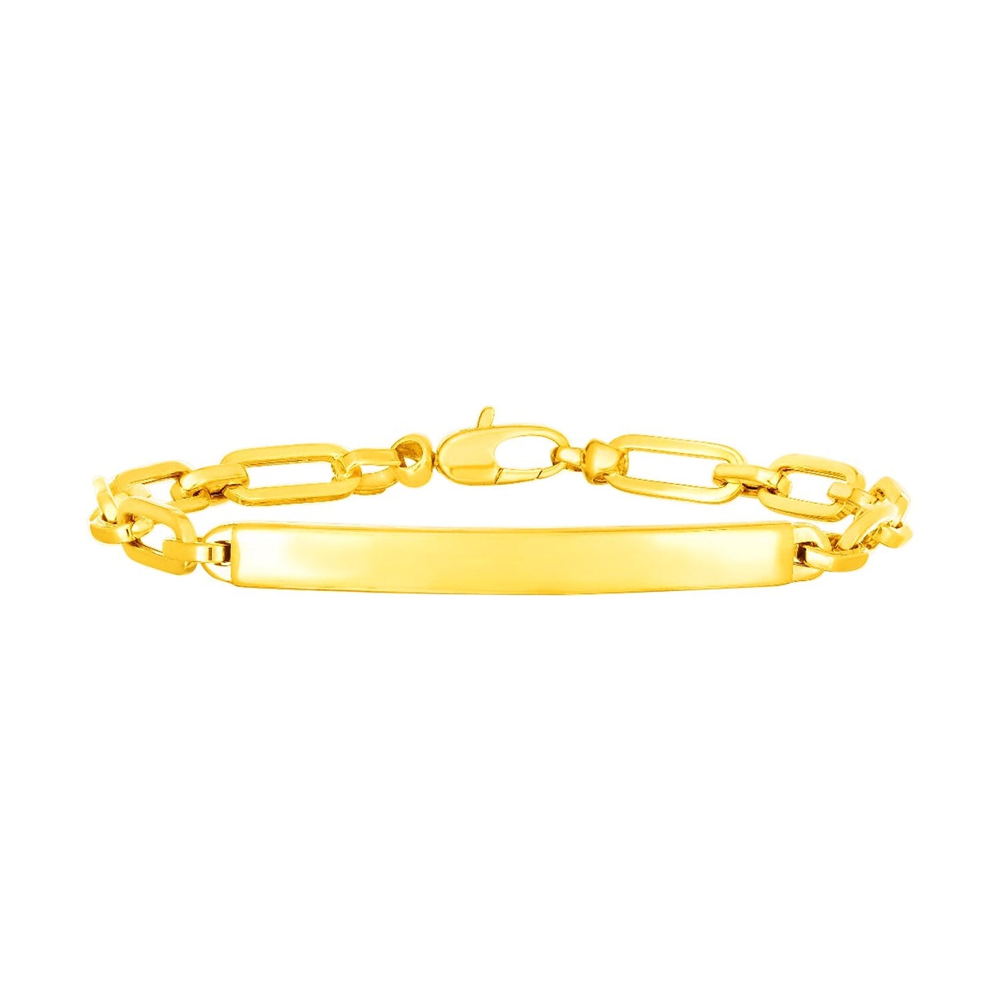 Size: 7'' - 14K Yellow Gold Paperclip Chain ID Bracelet