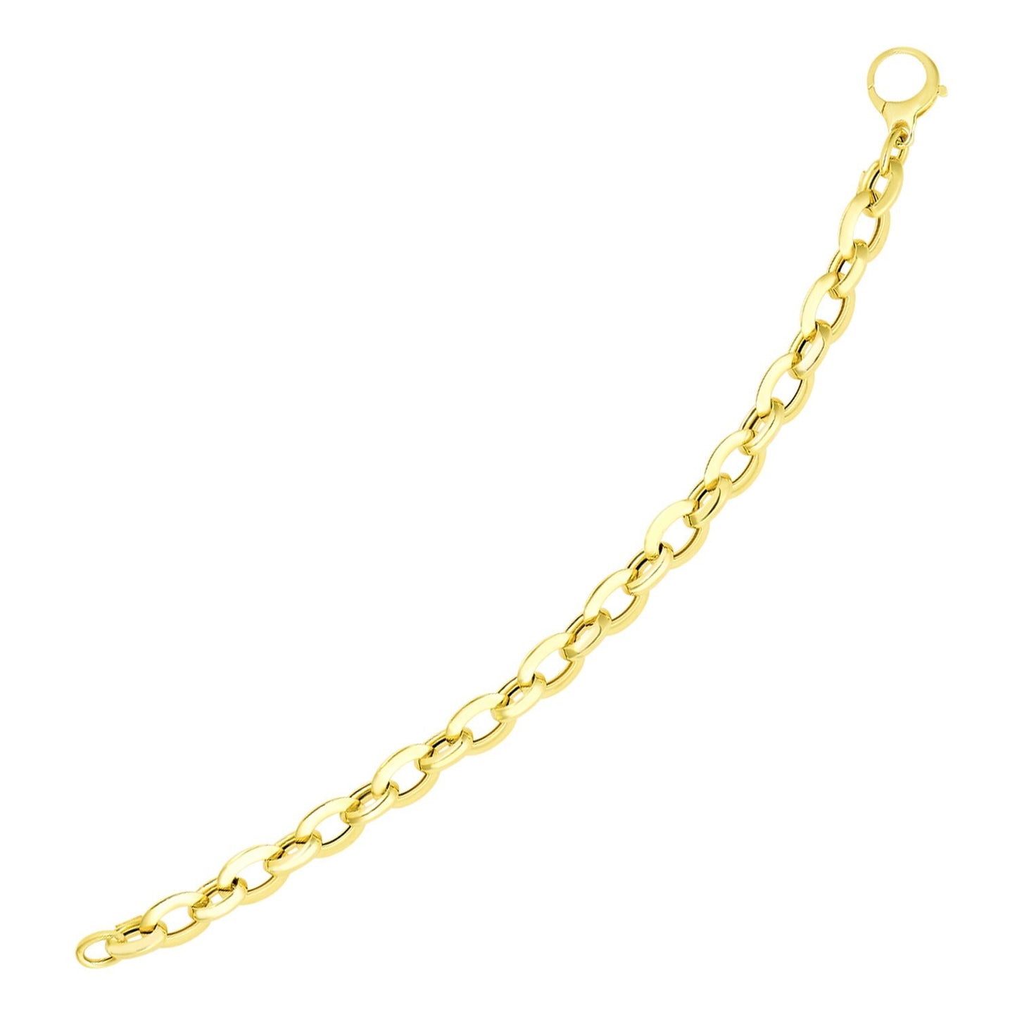 Size: 7.25'' - 14k Yellow Gold Cable Chain Design Bracelet