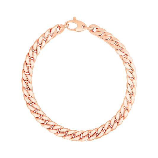 Size: 7.25'' - 14K Rose Gold Cuban Link Bracelet