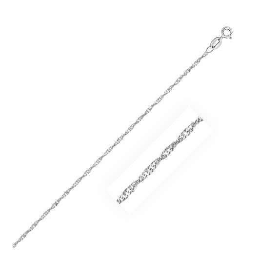 Size: 7'' - 10k White Gold Singapore Bracelet 1.5mm