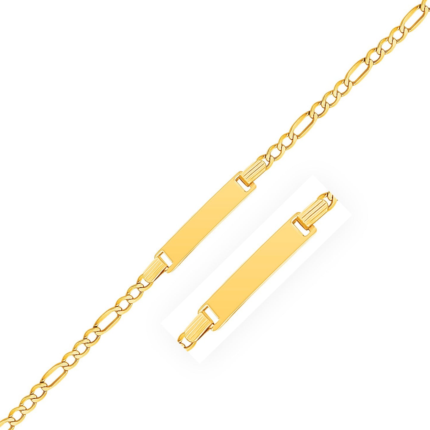 Size: 6'' - 14k Yellow Gold Figaro Link Children's ID Bracelet