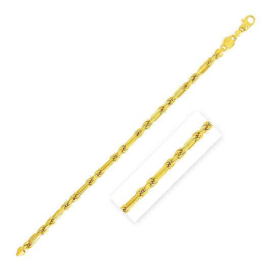 Size: 8.5'' - 5.0mm 14k Yellow Gold Figa Rope Bracelet