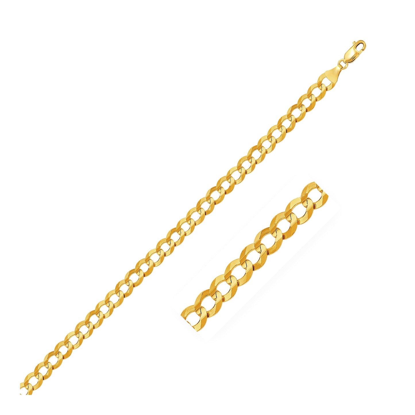 Size: 7'' - 3.6mm 14k Yellow Gold Solid Curb Bracelet