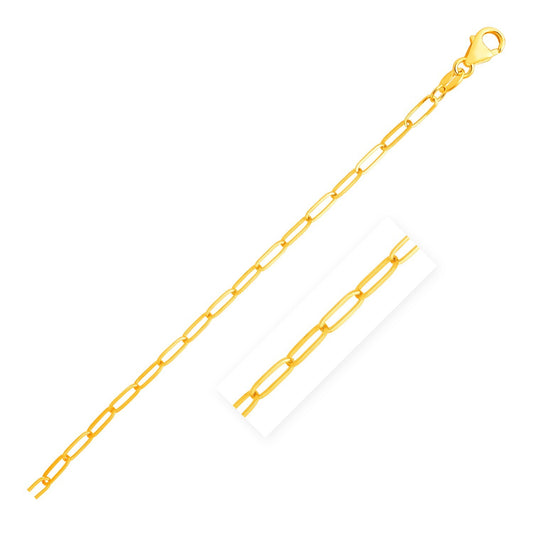 Size: 7.25'' - 14K Yellow Gold Paperclip Bracelet (3.5mm)