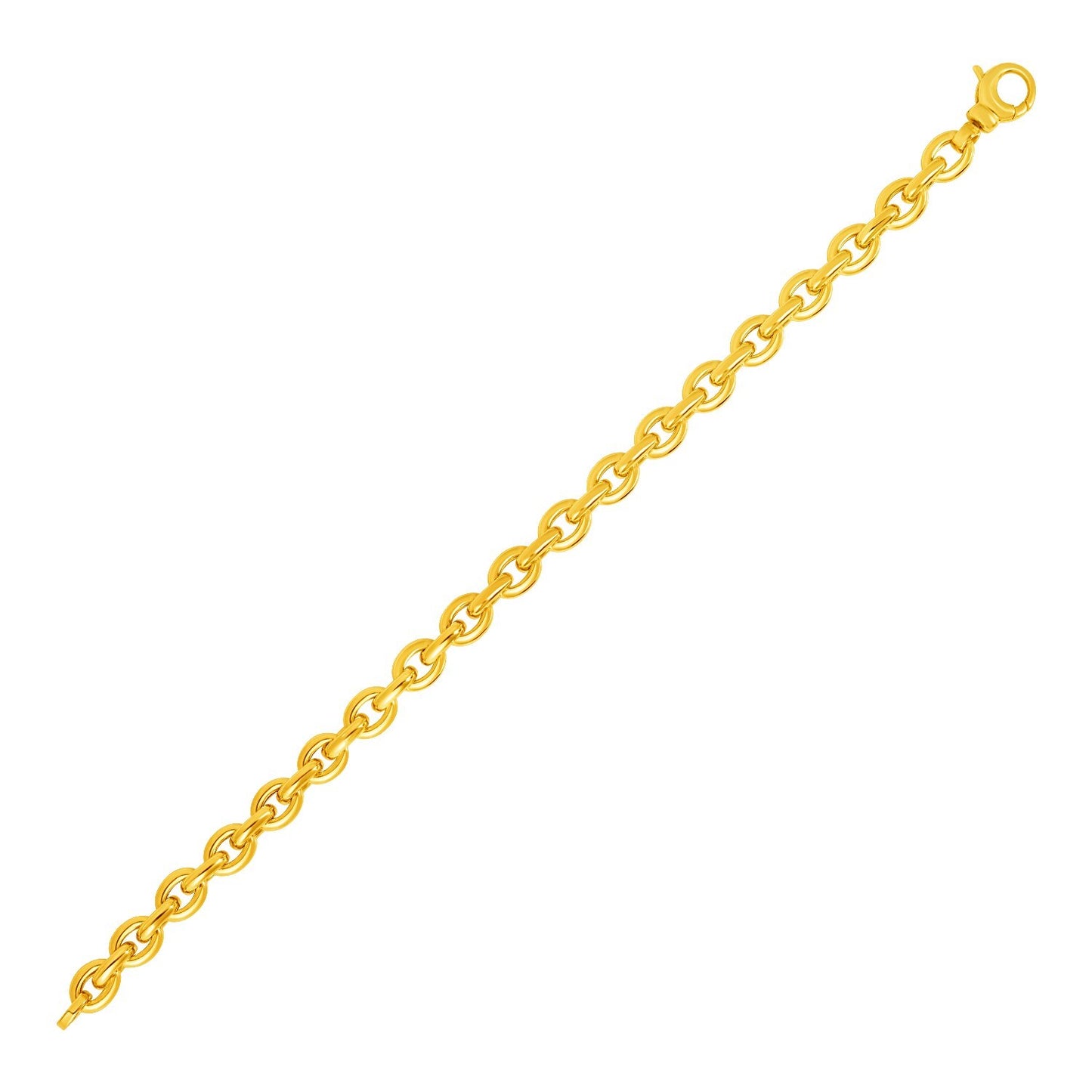 Size: 7.5'' - 14k Yellow Gold Polished Oval Link Bracelet