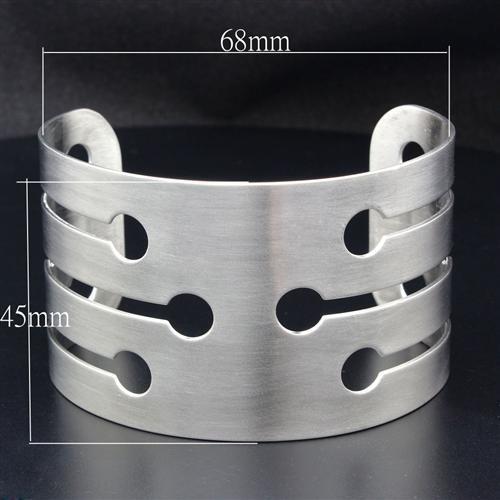 LO1947 - High polished (no plating) Stainless Steel Bangle with No Stone