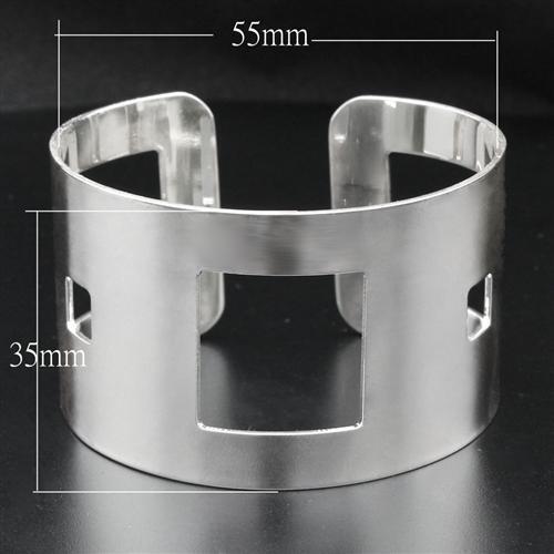 LO1952 - High polished (no plating) Stainless Steel Bangle with No Stone