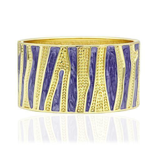 LO2118 - Flash Gold White Metal Bangle with Epoxy  in No Stone