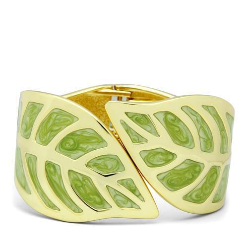 LO2121 - Flash Gold White Metal Bangle with Epoxy  in No Stone