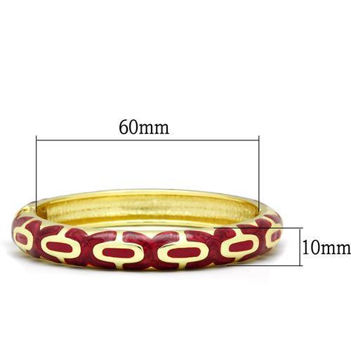 LO2130 - Flash Gold White Metal Bangle with Epoxy  in No Stone