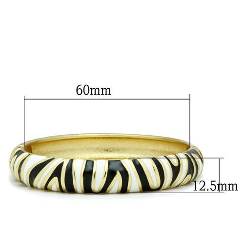 LO2152 - Flash Gold White Metal Bangle with Epoxy  in No Stone