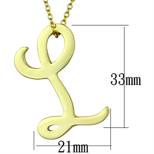 LO3459 - Gold Brass Chain Pendant with No Stone