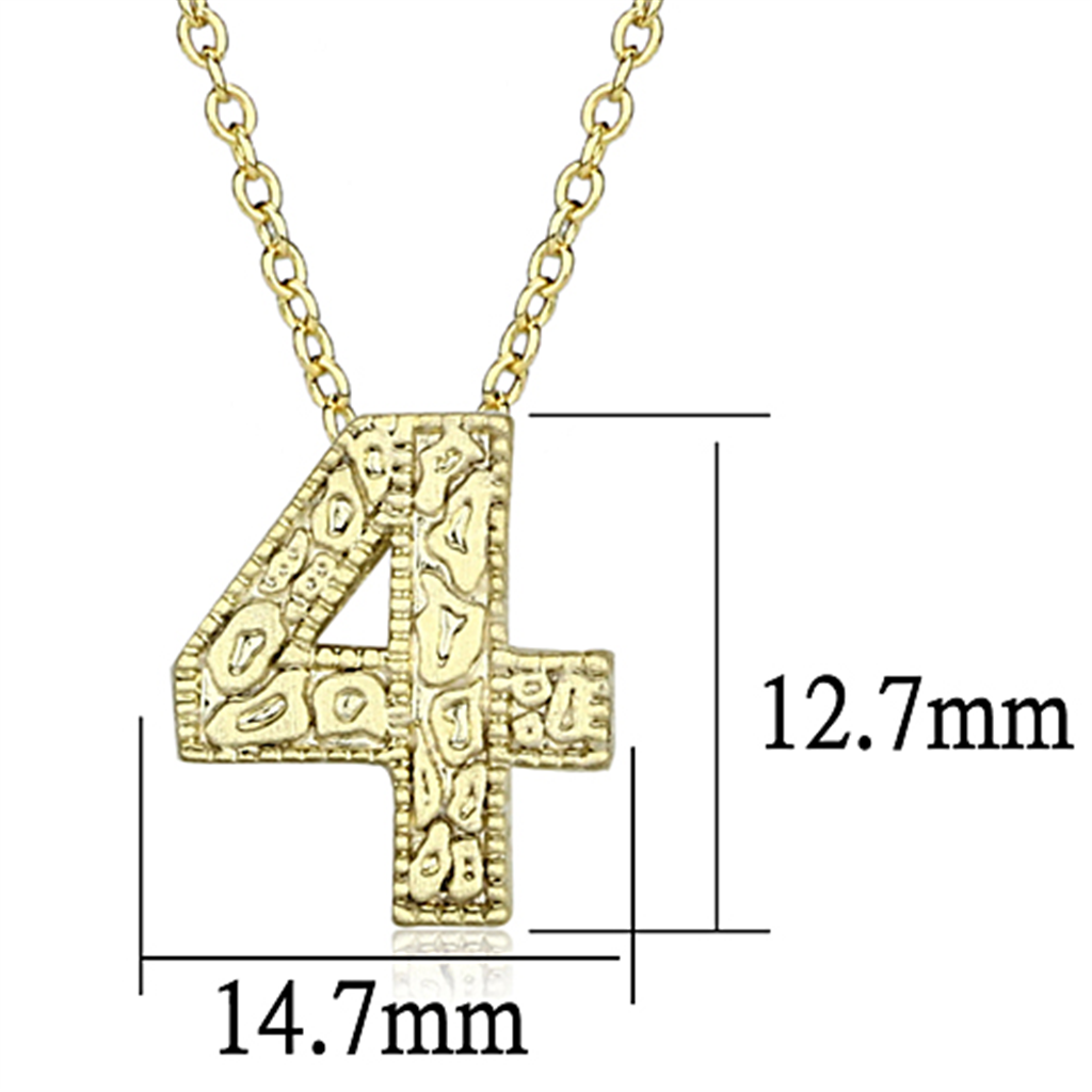 LO3462 - Flash Gold Brass Chain Pendant with Top Grade Crystal  in Clear