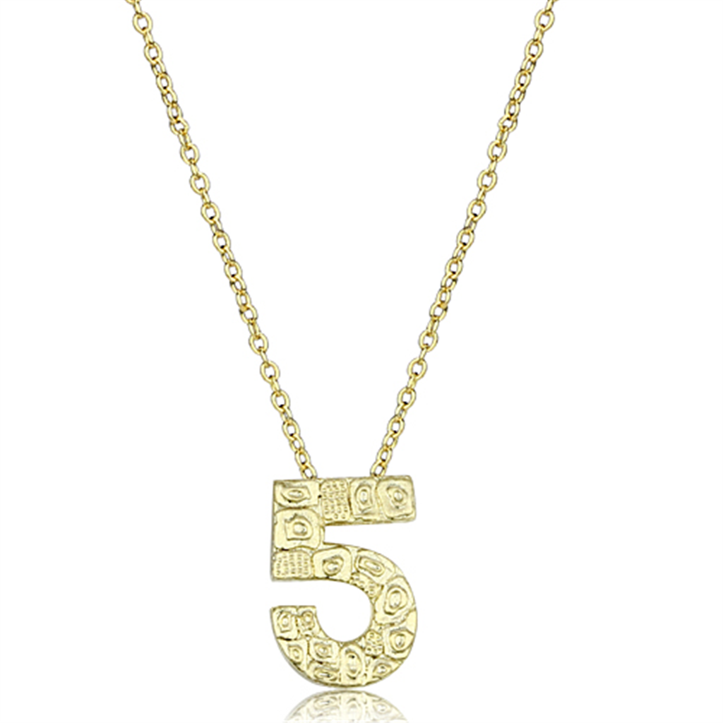 LO3468 - Flash Gold Brass Chain Pendant with Top Grade Crystal  in Clear