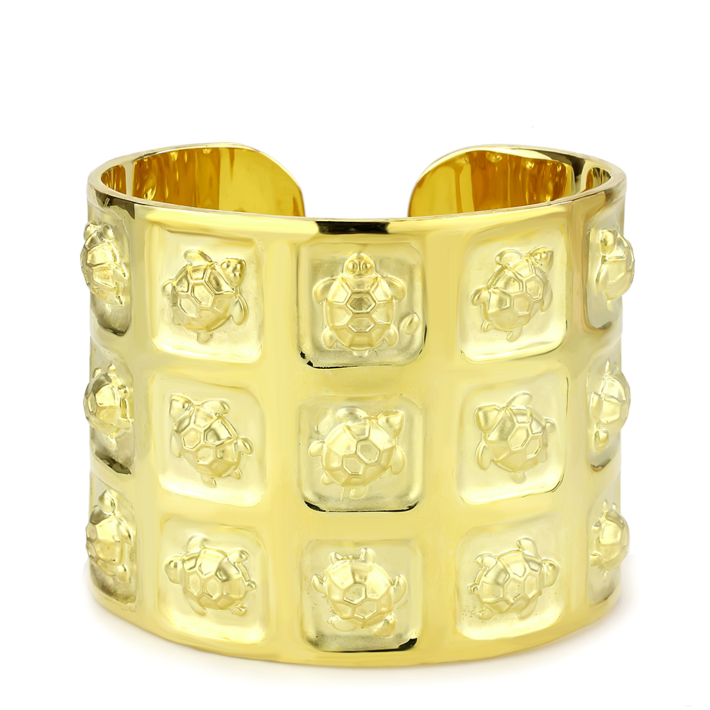 LO4297 - Matte Gold & Gold Brass Bangle with No Stone