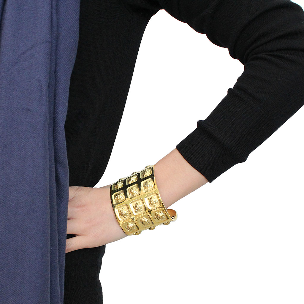 LO4297 - Matte Gold & Gold Brass Bangle with No Stone