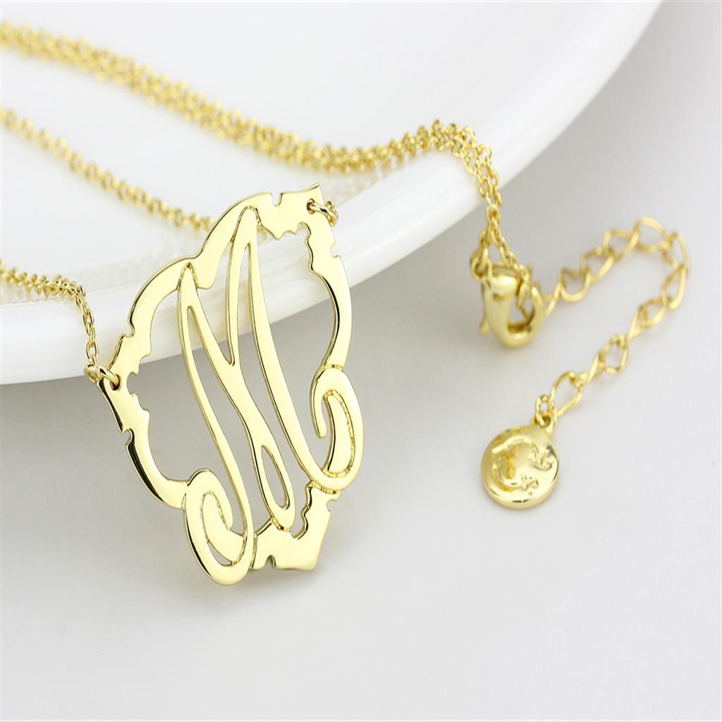 LO4688 - Flash Gold Brass Necklace with No Stone