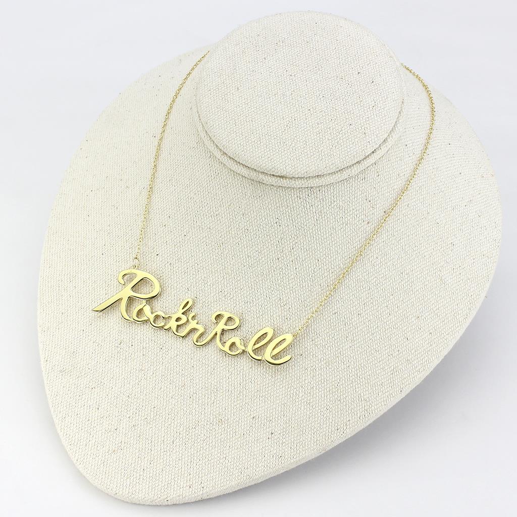 LO4689 - Flash Gold Brass Necklace with No Stone