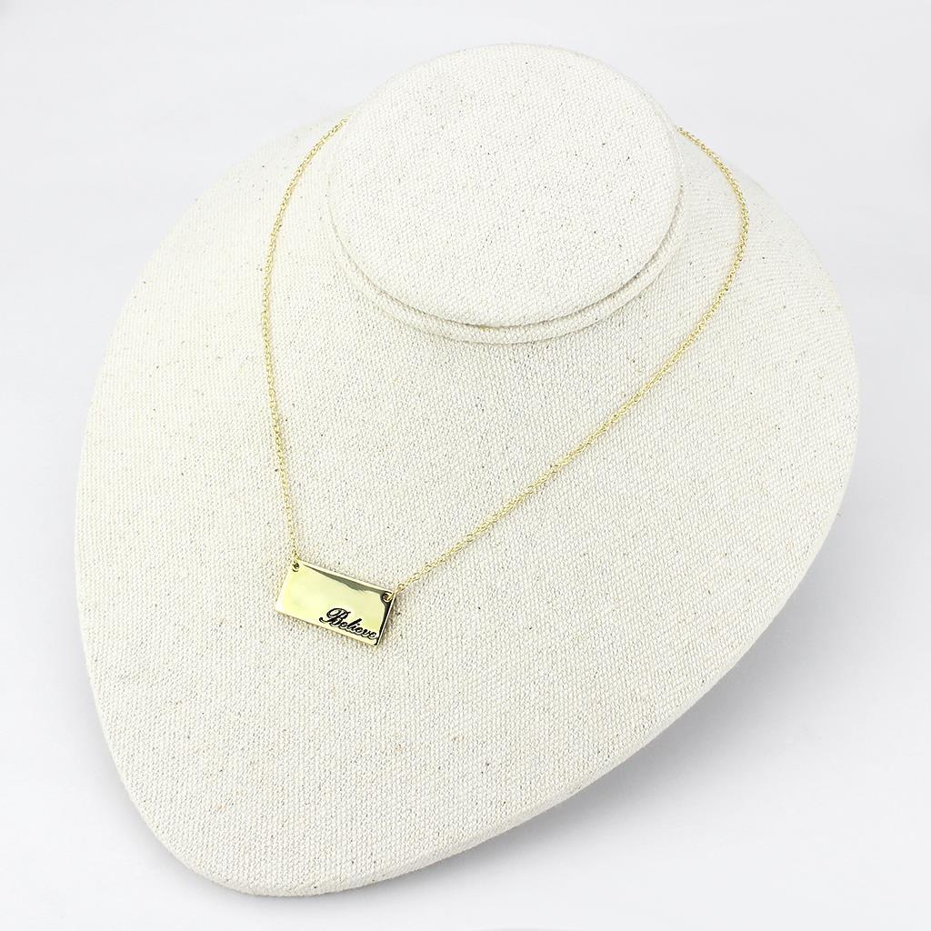 LO4700 - Flash Gold Brass Necklace with Top Grade Crystal  in Clear