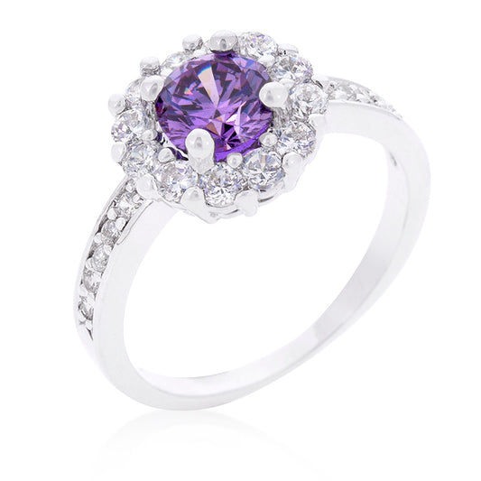 Lavender Halo Engagement Ring