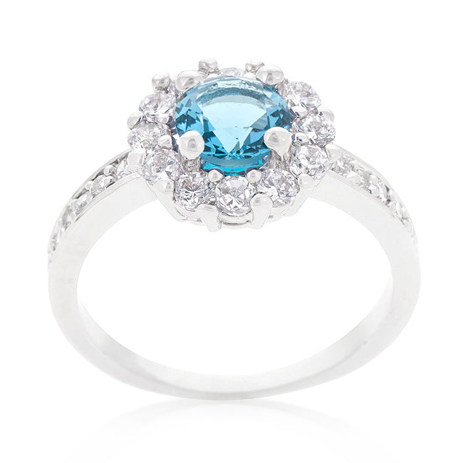 Bella Birthstone Engagement Ring in Blue