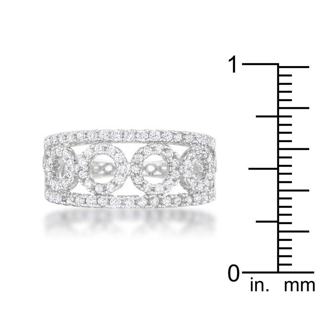 Rina 0.5ct CZ Rhodium Contemporary Band Ring