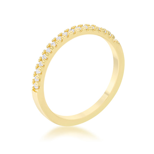 Rina 0.11ct CZ 14k Gold Delicate Band Ring