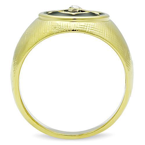 TK1403 - IP Gold(Ion Plating) Stainless Steel Ring with Top Grade Crystal  in Clear