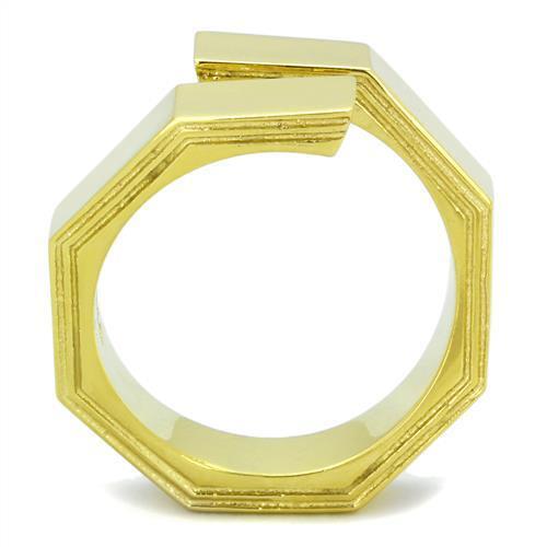 TK1629 - IP Gold(Ion Plating) Stainless Steel Ring with No Stone