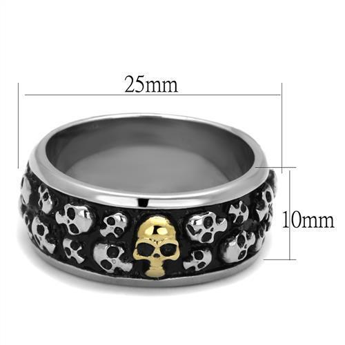 TK2235 - Two-Tone IP Gold (Ion Plating) Stainless Steel Ring with No Stone