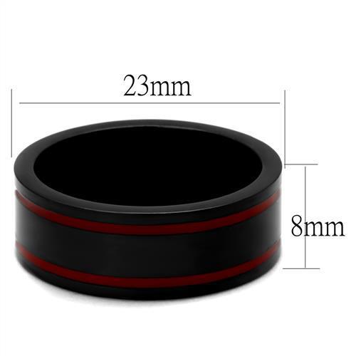 TK2407 - IP Black(Ion Plating) Stainless Steel Ring with Epoxy  in Siam