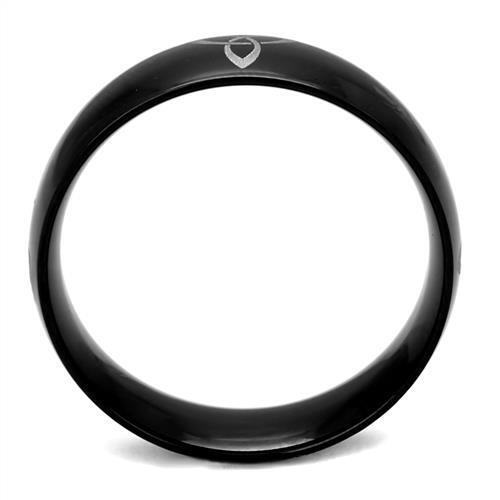 TK2408 - Two-Tone IP Black Stainless Steel Ring with No Stone