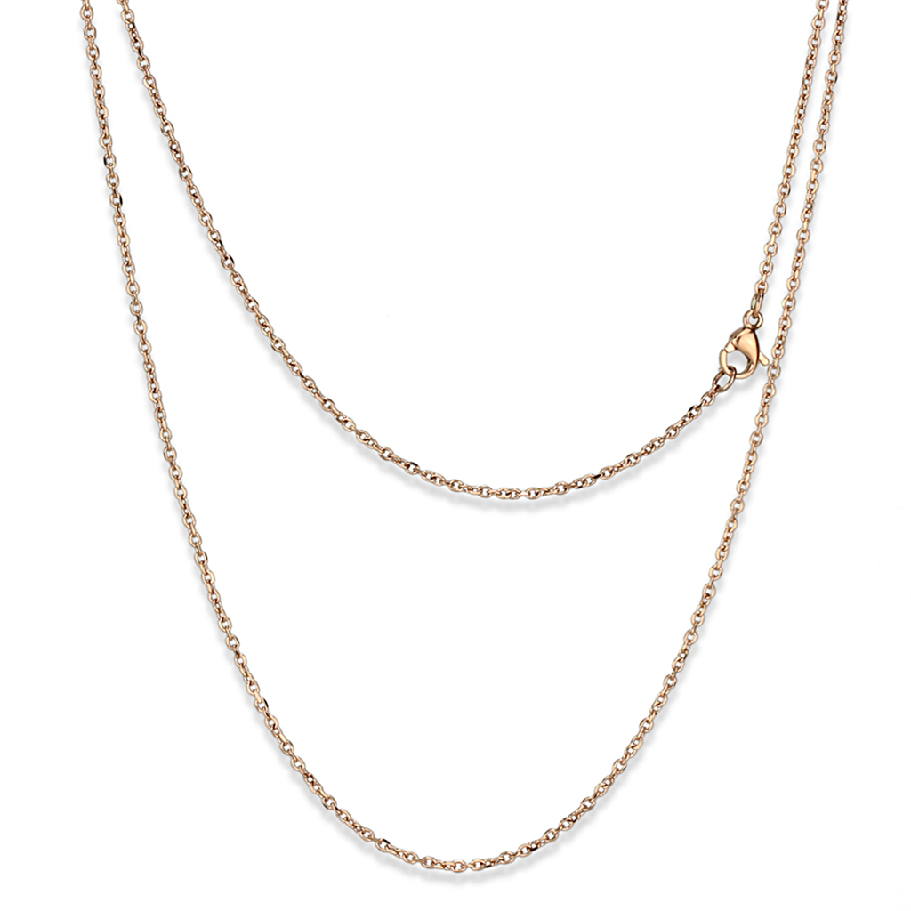 TK2422R - IP Rose Gold(Ion Plating) Stainless Steel Chain with No Stone