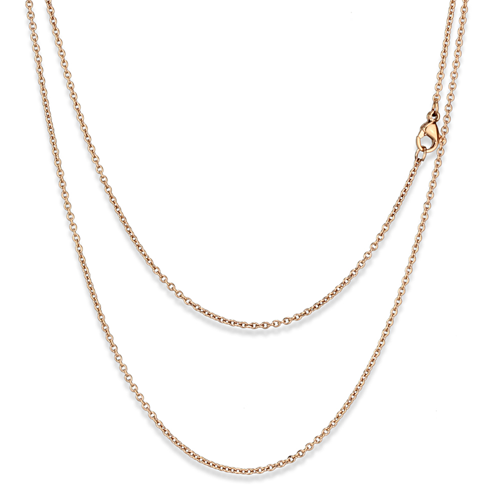 TK2423R - IP Rose Gold(Ion Plating) Stainless Steel Chain with No Stone