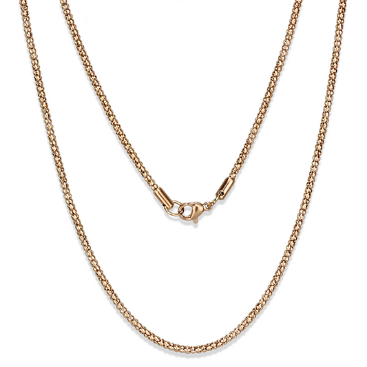 TK2424R - IP Rose Gold(Ion Plating) Stainless Steel Chain with No Stone