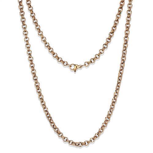 TK2438R - IP Rose Gold(Ion Plating) Stainless Steel Chain with No Stone